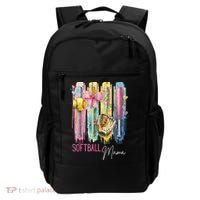 Softball Mom Coquette Brushstroke Mothers Day Gift Backpack thumb 0