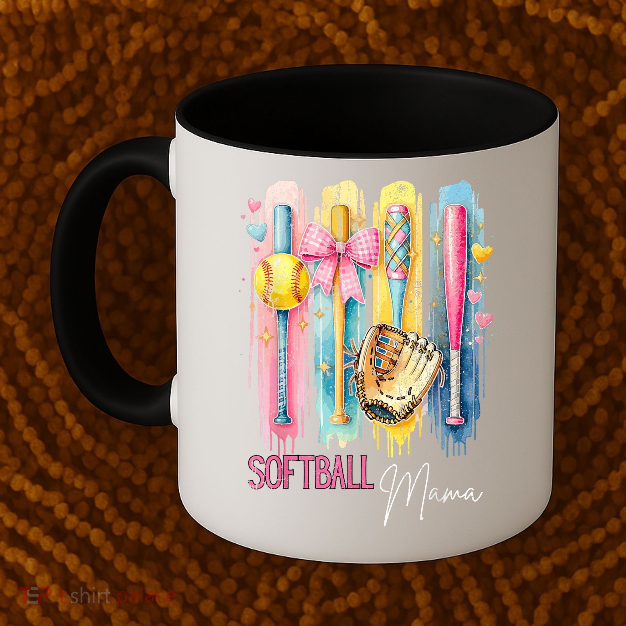 Softball Mom Coquette Brushstroke Mothers Day Gift Coffee Mug