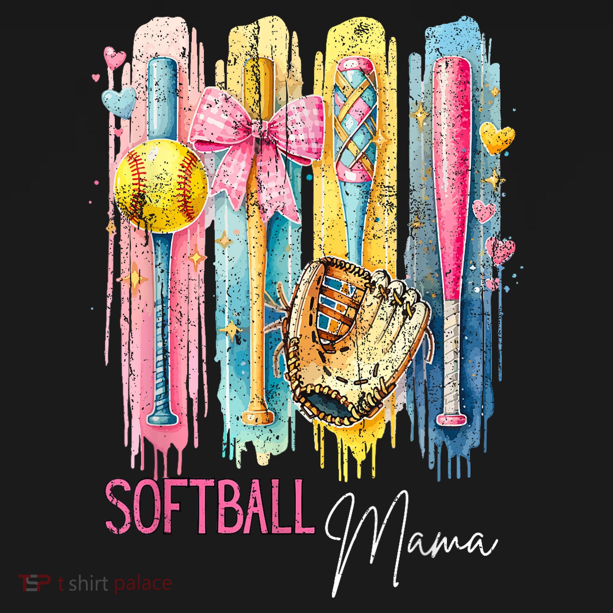 Softball Mom Coquette Brushstroke Mothers Day Gift Women's Hoodie