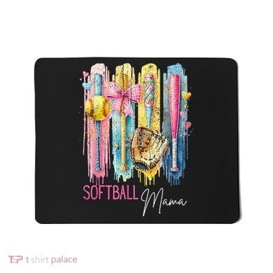 Softball Mom Coquette Brushstroke Mothers Day Gift Mousepad