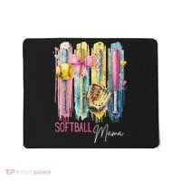 Softball Mom Coquette Brushstroke Mothers Day Gift Mousepad thumb 0