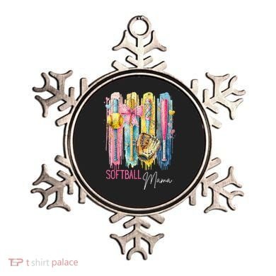 Softball Mom Coquette Brushstroke Mothers Day Gift Ornament