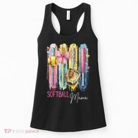 Softball Mom Coquette Brushstroke Mothers Day Gift Women's Tank Top thumb 0