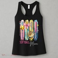 Softball Mom Coquette Brushstroke Mothers Day Gift Women's Tank Top thumb 3