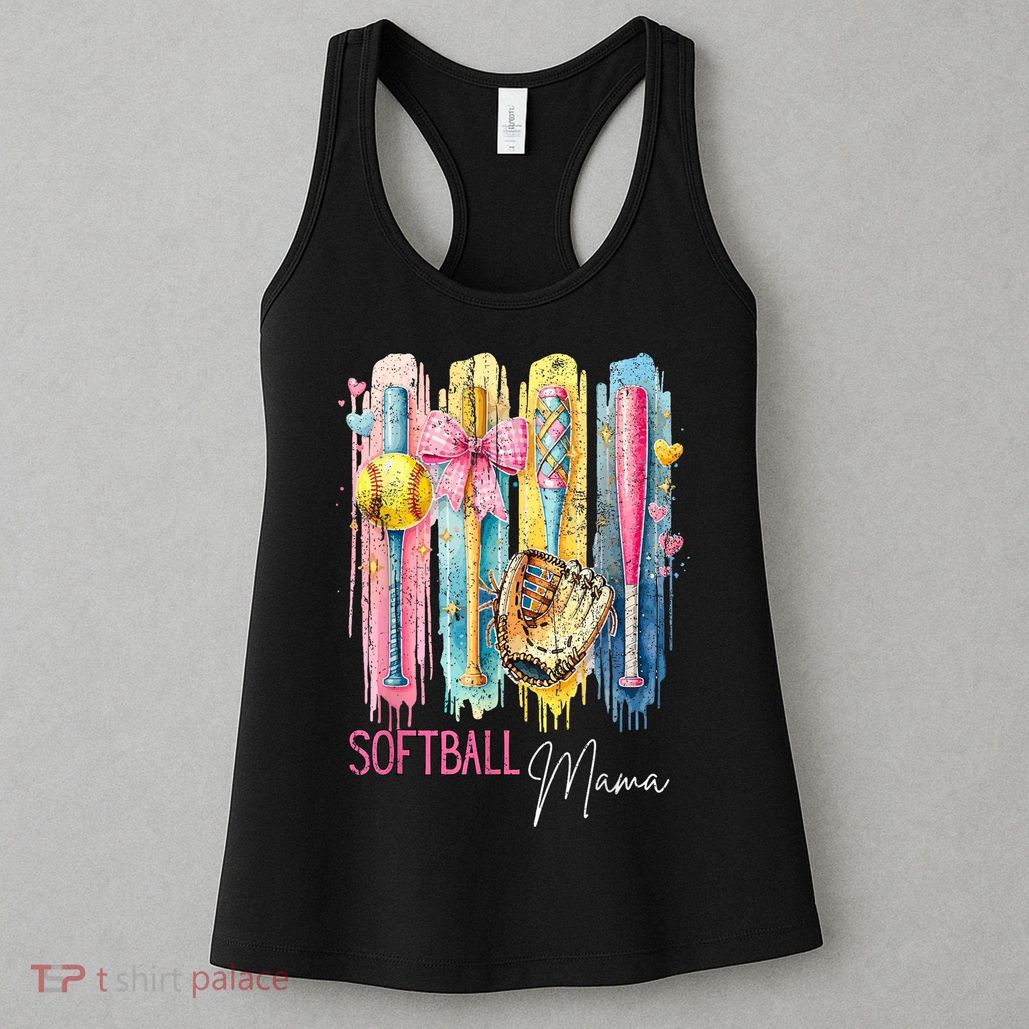 Softball Mom Coquette Brushstroke Mothers Day Gift Women's Tank Top