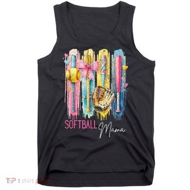 Softball Mom Coquette Brushstroke Mothers Day Gift Tank Top