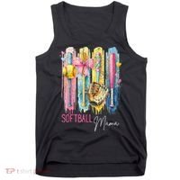 Softball Mom Coquette Brushstroke Mothers Day Gift Tank Top thumb 0