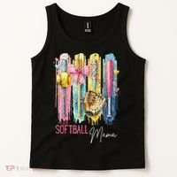 Softball Mom Coquette Brushstroke Mothers Day Gift Tank Top thumb 2