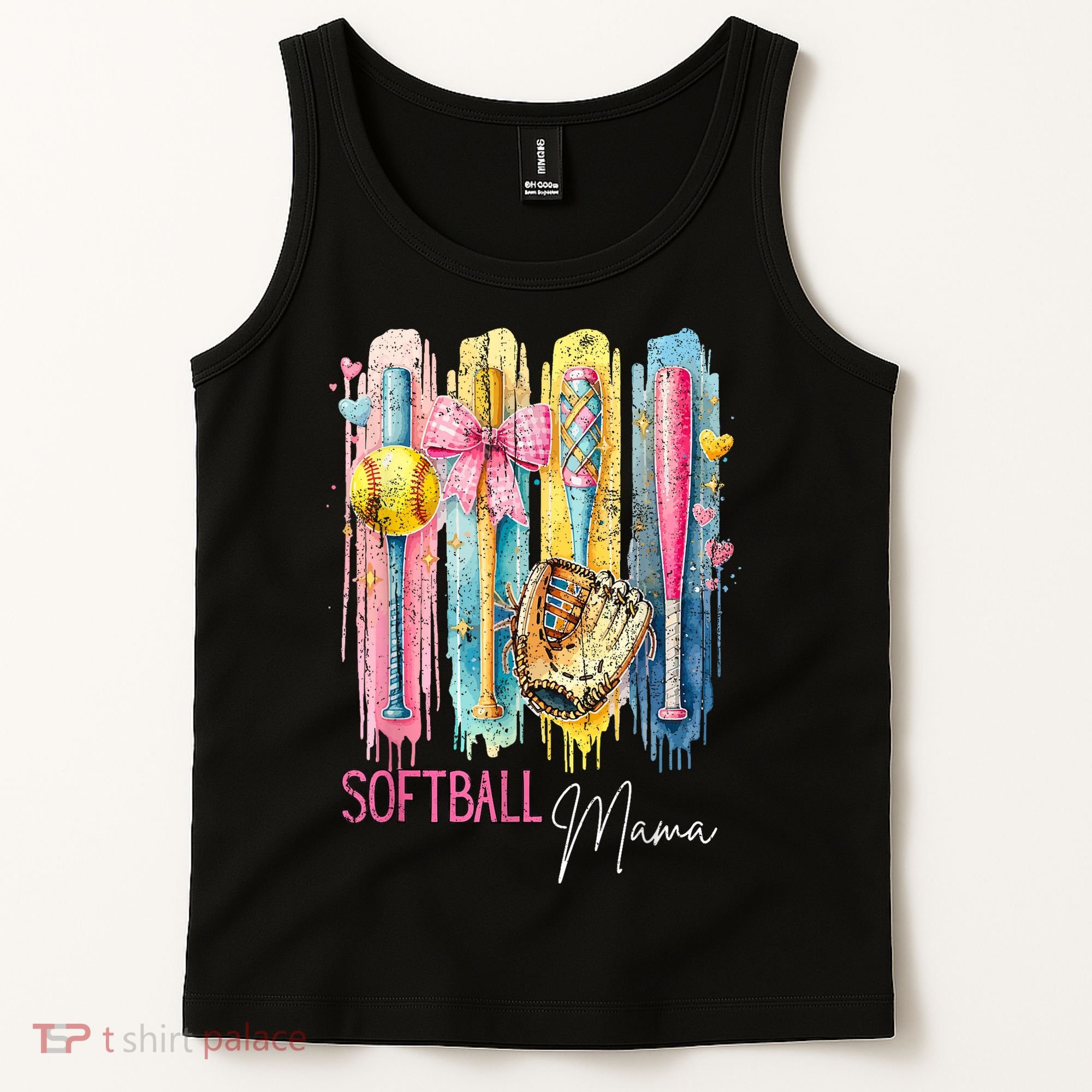 Softball Mom Coquette Brushstroke Mothers Day Gift Tank Top