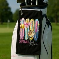 Softball Mom Coquette Brushstroke Mothers Day Gift Golf Towel thumb 2
