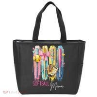 Softball Mom Coquette Brushstroke Mothers Day Gift Tote Bag thumb 0