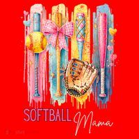 Softball Mom Coquette Brushstroke Mothers Day Gift Santa Hat thumb 1