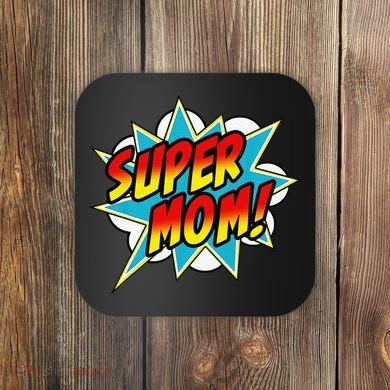 Super Mom Comic Book Superhero Mother's Day Coaster