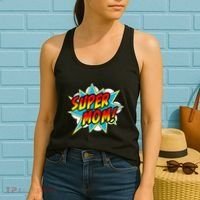 Super Mom Comic Book Superhero Mother's Day Women's Tank Top thumb 2