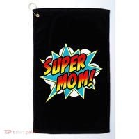 Super Mom Comic Book Superhero Mother's Day Golf Towel thumb 0
