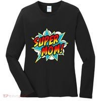 Super Mom Comic Book Superhero Mother's Day Women's Long Sleeve Shirt thumb 0