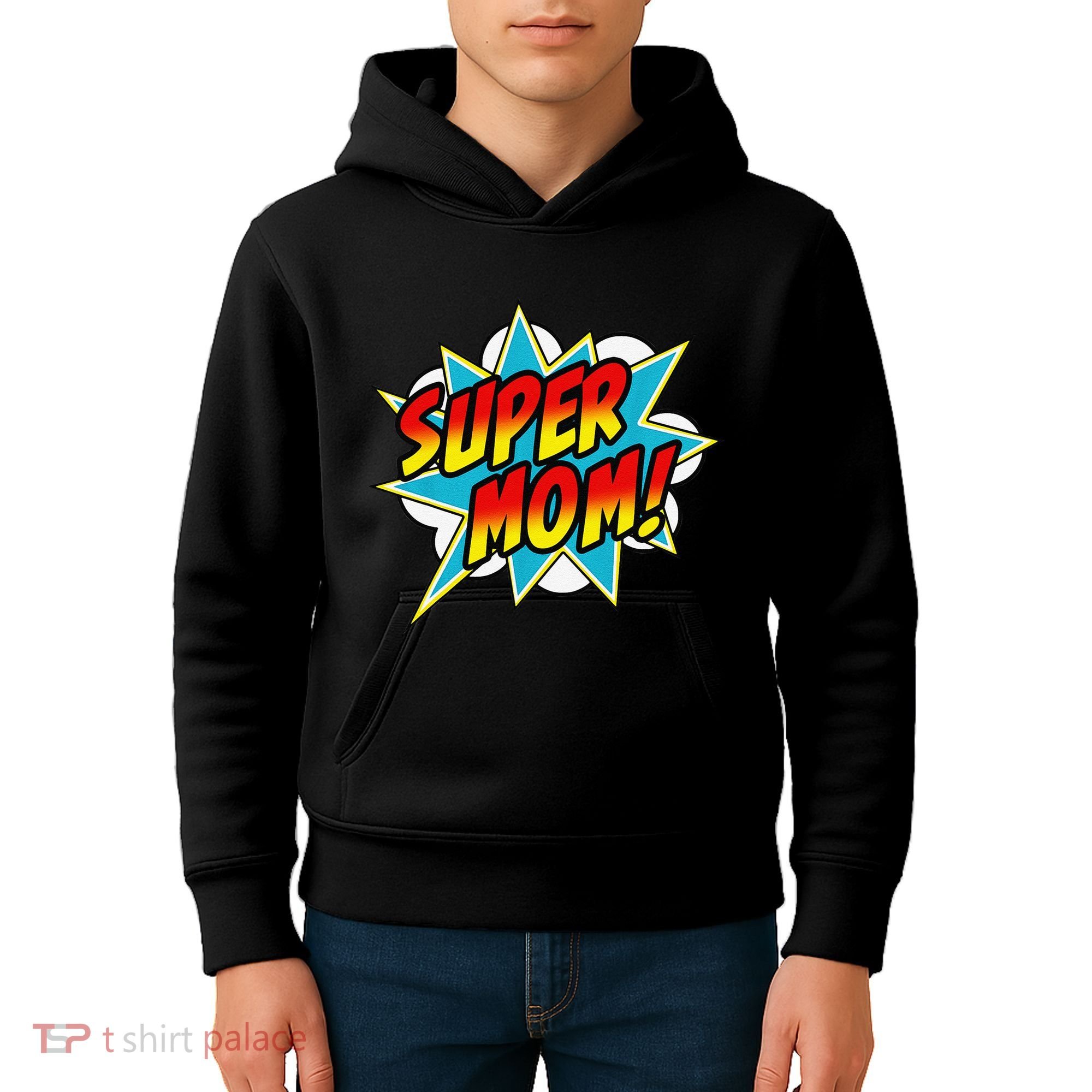 Super Mom Comic Book Superhero Mother's Day Kids Hoodie