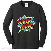 Super Mom Comic Book Superhero Mother's Day Kids Long Sleeve Shirt thumb 0