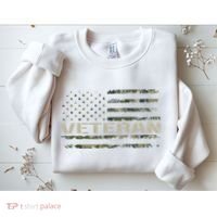 Soldier Military Camo Veteran American Flag Sweatshirt thumb 2