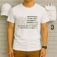 Soldier Military Camo Veteran American Flag T-Shirt thumb 6