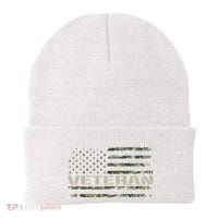 Soldier Military Camo Veteran American Flag Beanie thumb 0