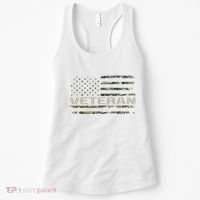 Soldier Military Camo Veteran American Flag Women's Tank Top thumb 0