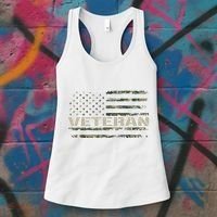 Soldier Military Camo Veteran American Flag Women's Tank Top thumb 3
