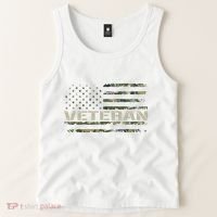 Soldier Military Camo Veteran American Flag Tank Top thumb 2
