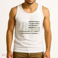 Soldier Military Camo Veteran American Flag Tank Top thumb 3