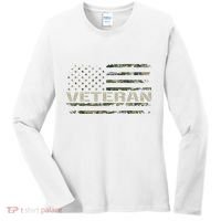 Soldier Military Camo Veteran American Flag Women's Long Sleeve Shirt thumb 0
