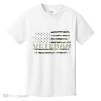 Soldier Military Camo Veteran American Flag Kids T-Shirt thumb 0