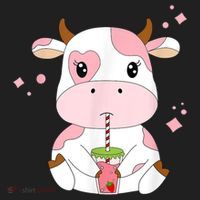 Strawberry Milk Cute Kawaii Aesthetic Pink Cow Print Hat thumb 2