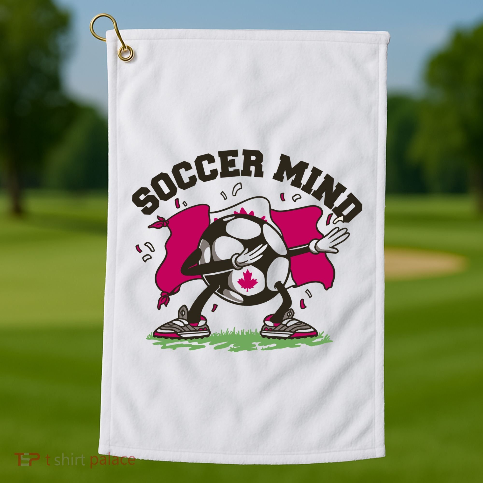 Soccer Mind Canadian Flag Sport Golf Towel