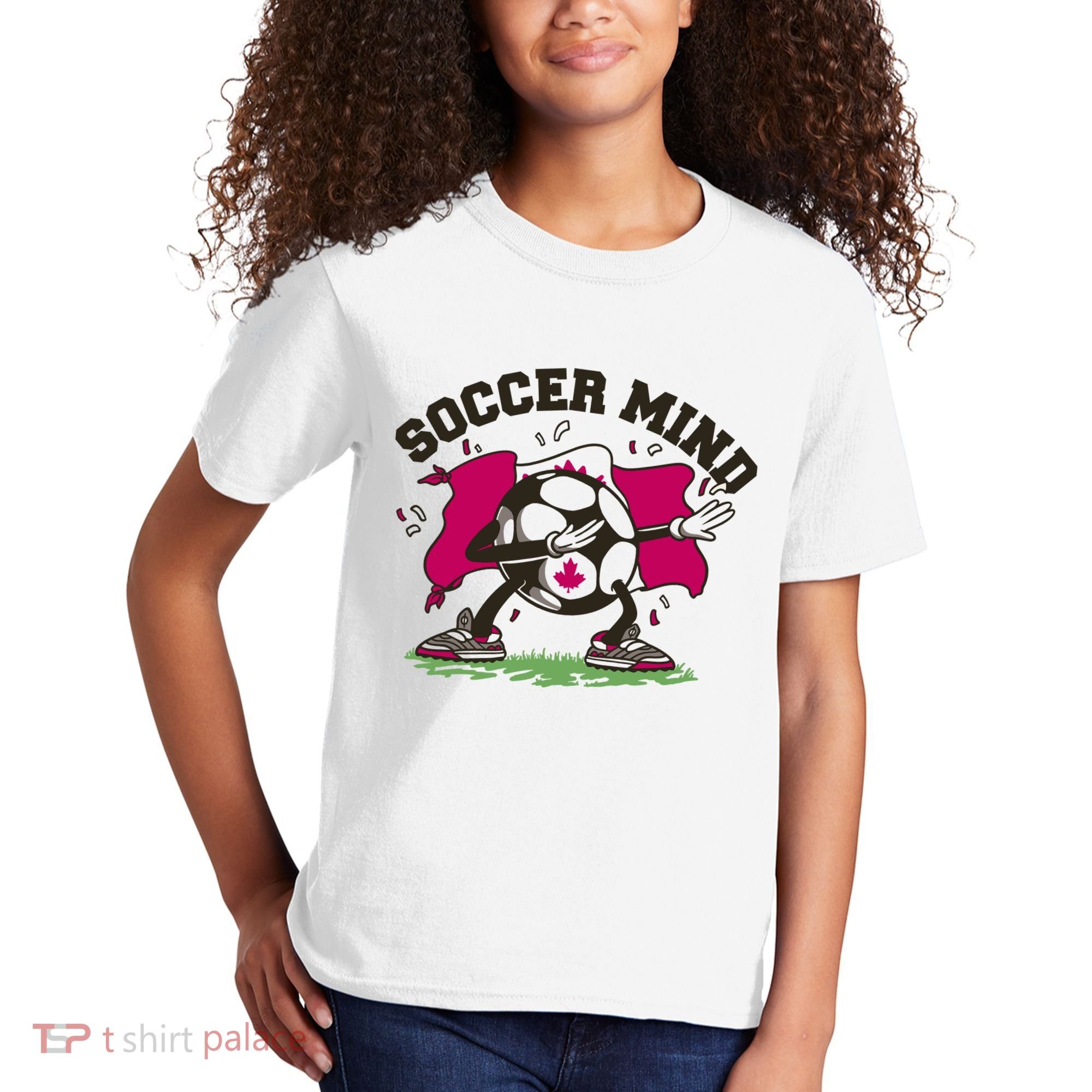 Soccer Mind Canadian Flag Sport Kids T-Shirt