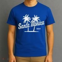 Santa Monica California Vintage 70S Palm Trees Graphic Gift T-Shirt thumb 3
