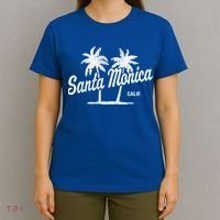 Santa Monica California Vintage 70S Palm Trees Graphic Gift T-Shirt thumb 4