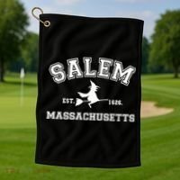 Salem Massachusetts Cute Halloween Golf Towel thumb 1