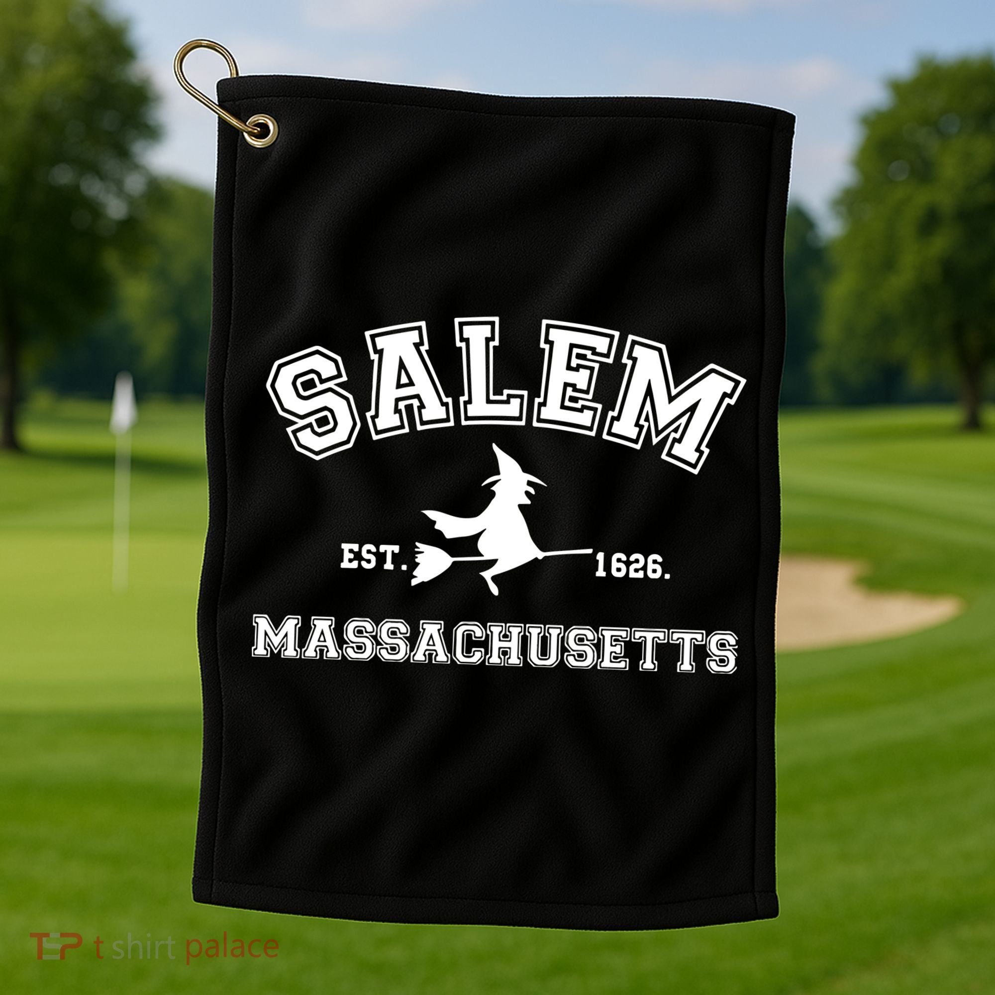 Salem Massachusetts Cute Halloween Golf Towel
