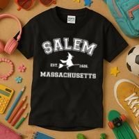 Salem Massachusetts Cute Halloween Kids T-Shirt thumb 3