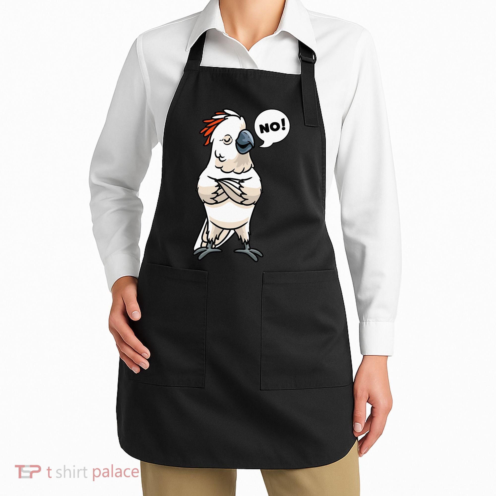 Stubborn Moluccan Cockatoo No Salmon-crested Bird Parrot Apron