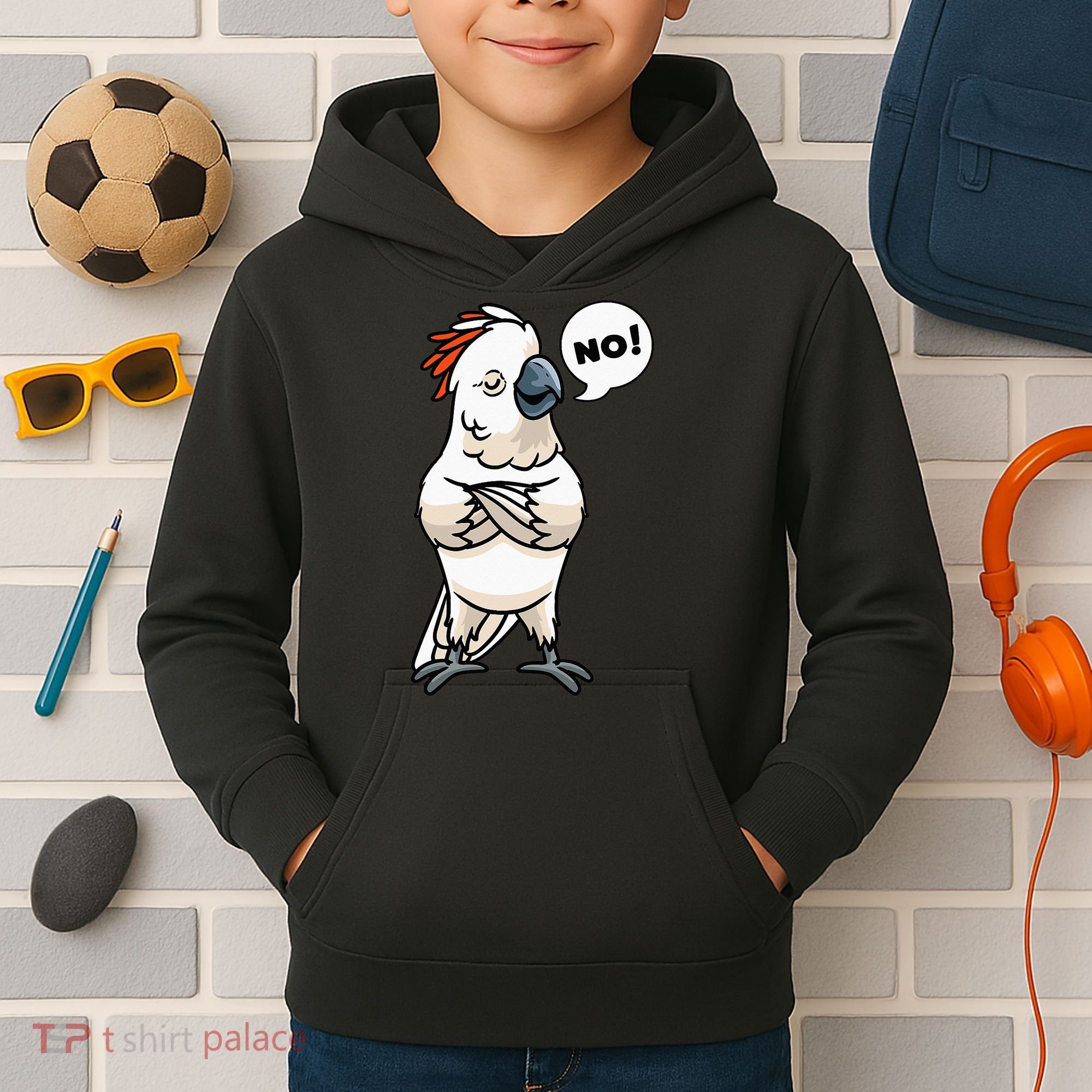 Stubborn Moluccan Cockatoo No Salmon-crested Bird Parrot Kids Hoodie