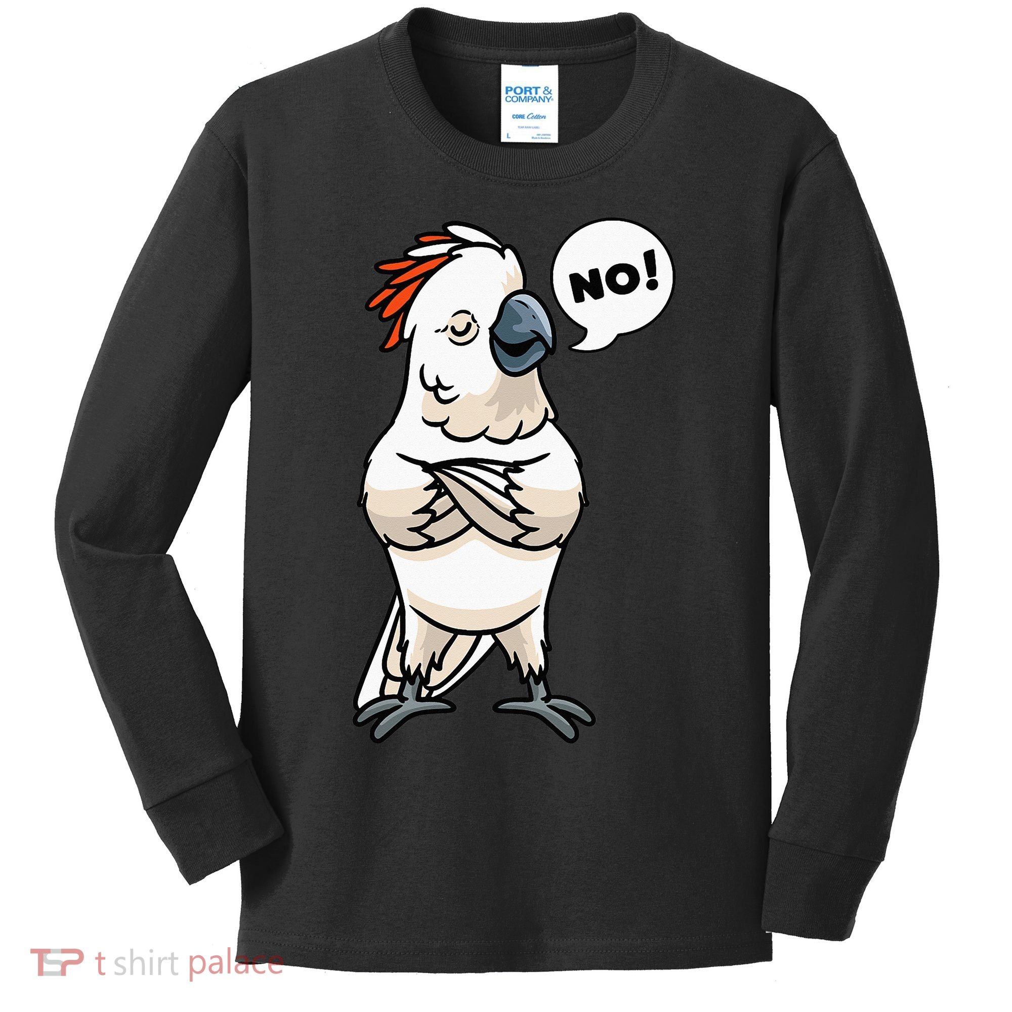 Stubborn Moluccan Cockatoo No Salmon-crested Bird Parrot Kids Long Sleeve Shirt