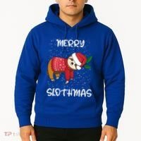 Sloth Merry Christmas Santa Sloth Merry Slothmas Gift Hoodie thumb 2