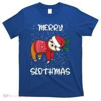 Sloth Merry Christmas Santa Sloth Merry Slothmas Gift T-Shirt thumb 0