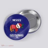 Sloth Merry Christmas Santa Sloth Merry Slothmas Gift Button thumb 0