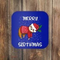Sloth Merry Christmas Santa Sloth Merry Slothmas Gift Coaster thumb 0