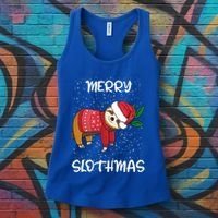 Sloth Merry Christmas Santa Sloth Merry Slothmas Gift Women's Tank Top thumb 3