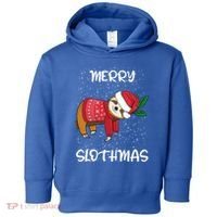 Sloth Merry Christmas Santa Sloth Merry Slothmas Gift Toddler Hoodie thumb 0