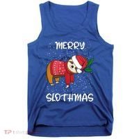 Sloth Merry Christmas Santa Sloth Merry Slothmas Gift Tank Top thumb 0