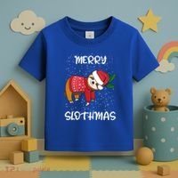 Sloth Merry Christmas Santa Sloth Merry Slothmas Gift Toddler T-Shirt thumb 3
